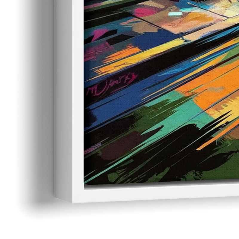 Dunedin Street Art Vibes - Close-Up White Frame Canvas