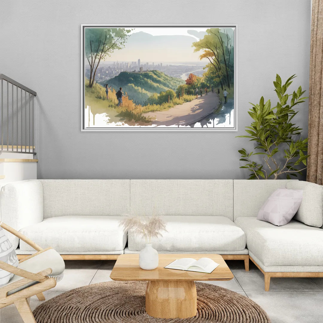 Mount Royal Lookout - Living Room White Frame Canvas