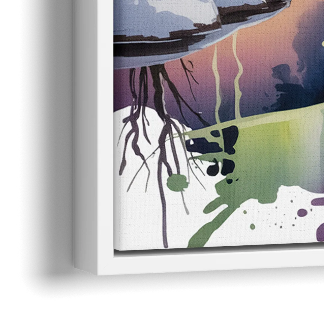 Churchill Northern Lights - Close-Up White Frame Canvas