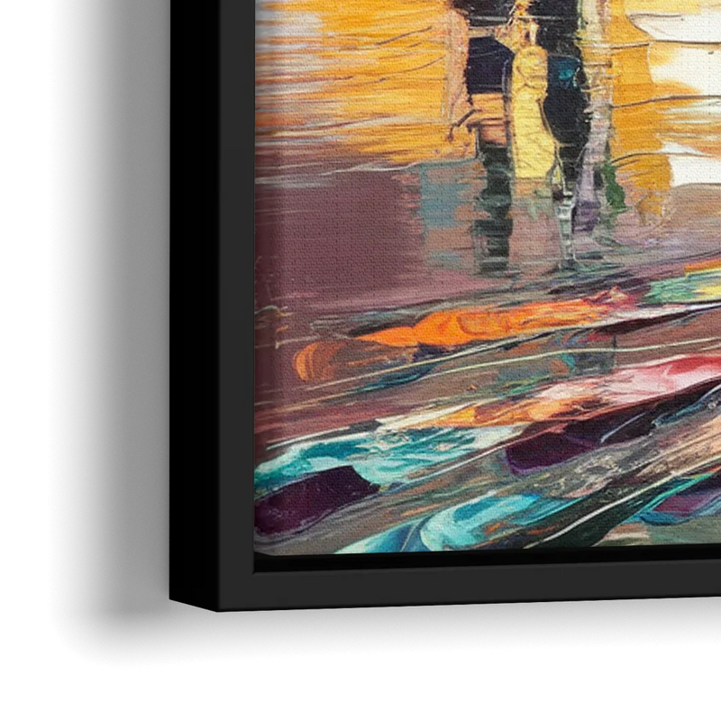 New Orleans Mississippi River Views - Close-Up Black Frame Canvas