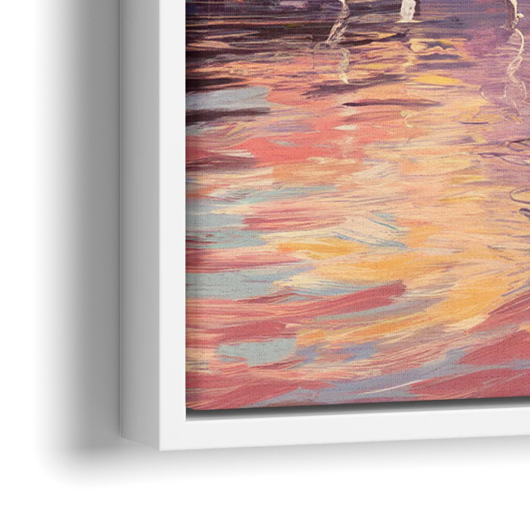Madison Sunset Over Capitol - Close-Up White Frame Canvas