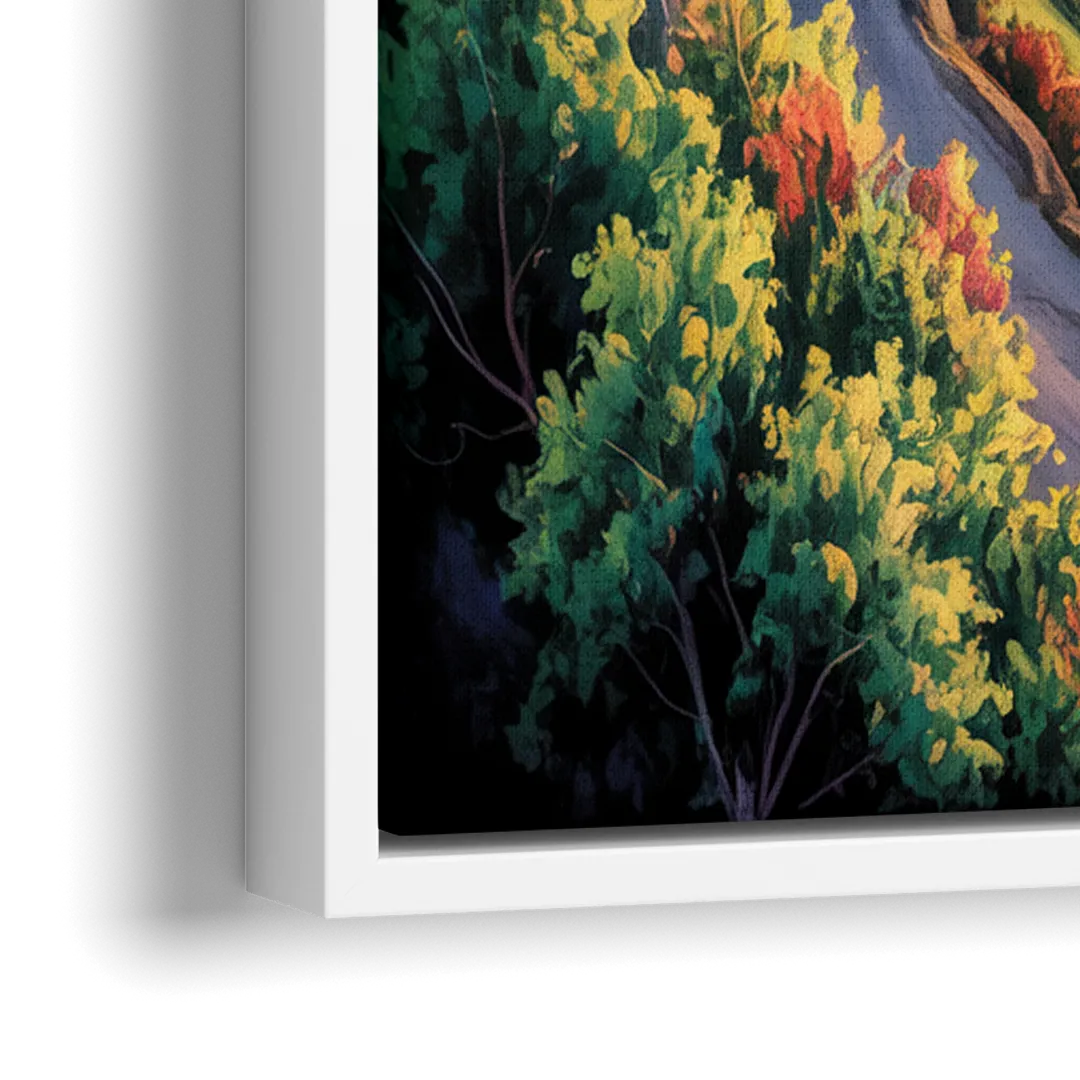 Niagara Falls Tourist View - Close-Up White Frame Canvas