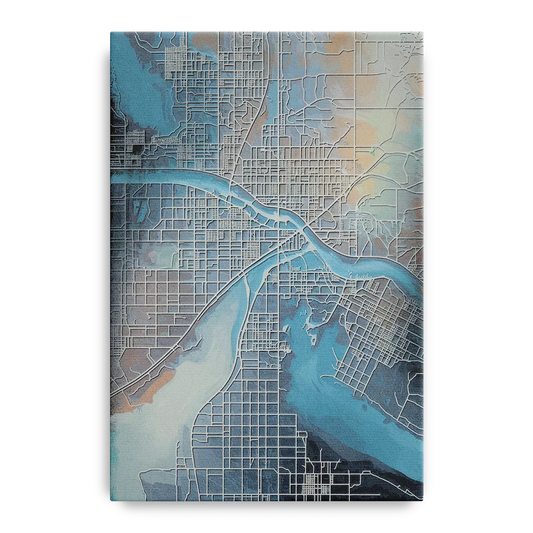 Kansas City Missouri Map - Canvas Wall Art