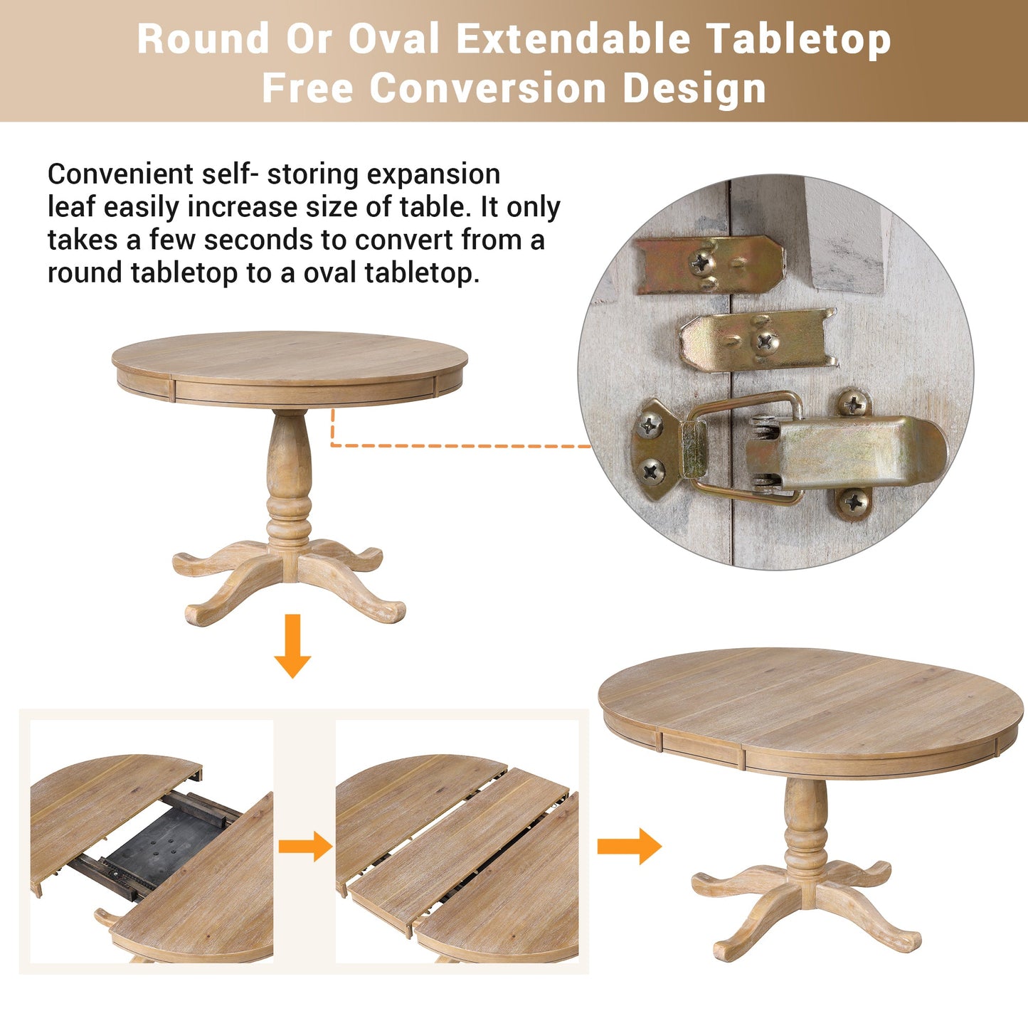 Elegant 4-Person Round Dining Table Set with Matching Chairs