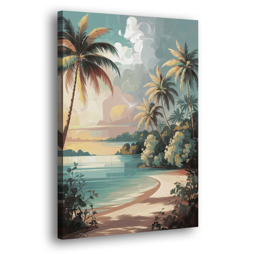 Key West Palm Tree Serenity - Canvas Print Art Sides