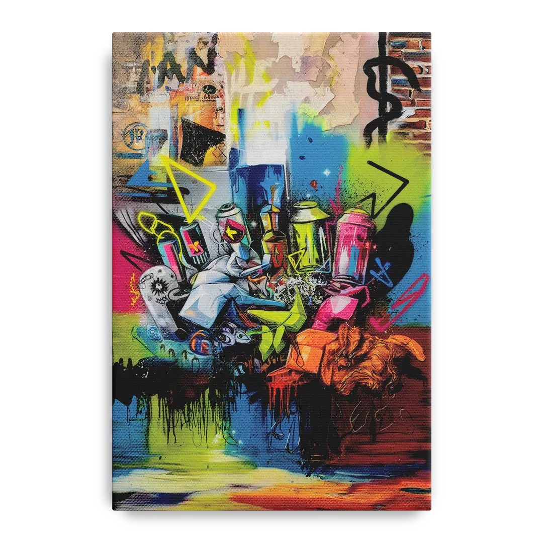 Austin Graffiti Street Style - Canvas Wall Art