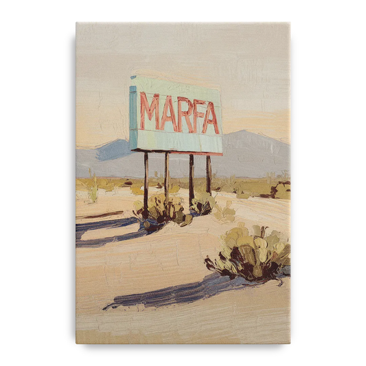 Marfa Iconic Sign - Canvas Wall Art