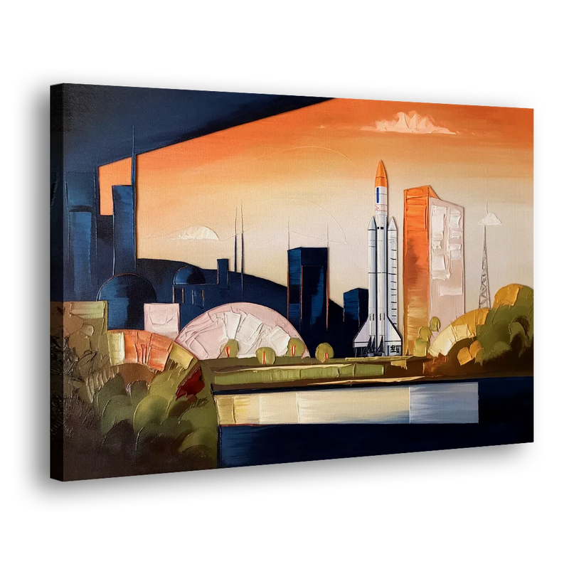 Huntsville Modern Cityscape - Canvas Print Art Sides