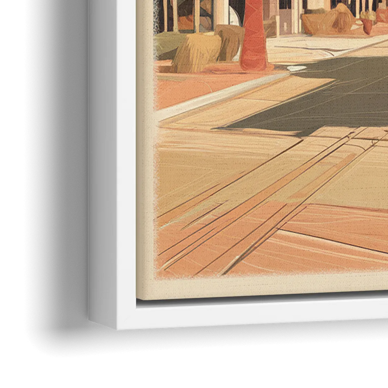Chandler Downtown Streets - Close-Up White Frame Canvas