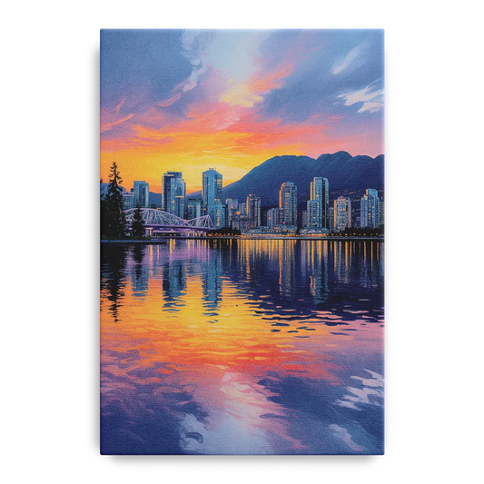 Vancouver Downtown Reflection - Canvas Wall Art