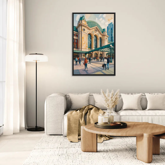 Toronto Union Station - Living Room Black Frame Canvas