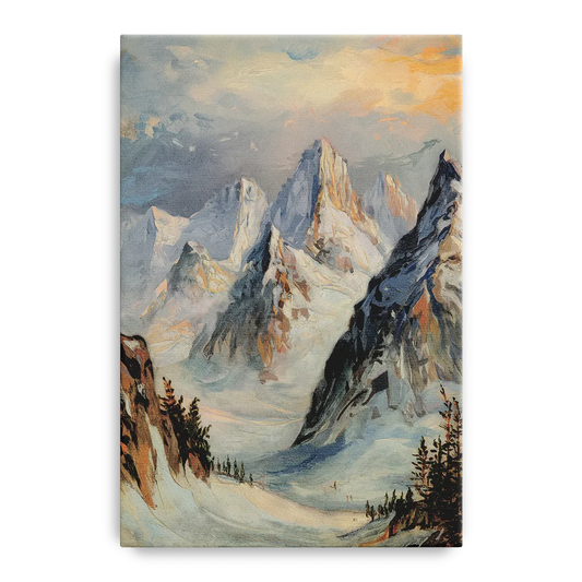Anchorage Snowy Peaks - Canvas Wall Art