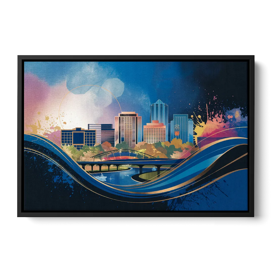 Boise State Skyline - Black Frame Canvas
