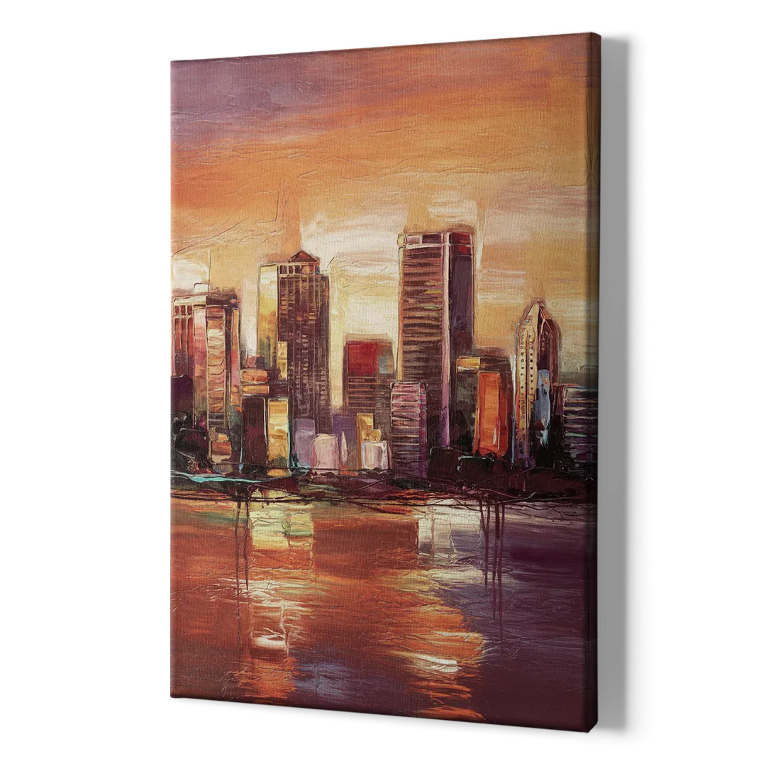 Milwaukee Downtown Skyline - Canvas Print Art Sides