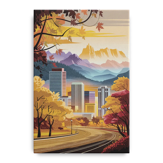 Denver Cityscape in Autumn - Canvas Wall Art