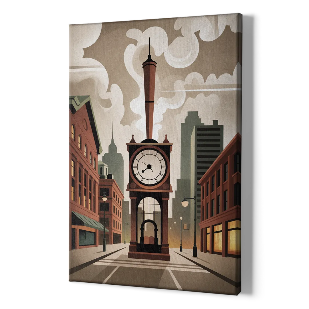 Gastown Steam Clock - Canvas Print Art Sides