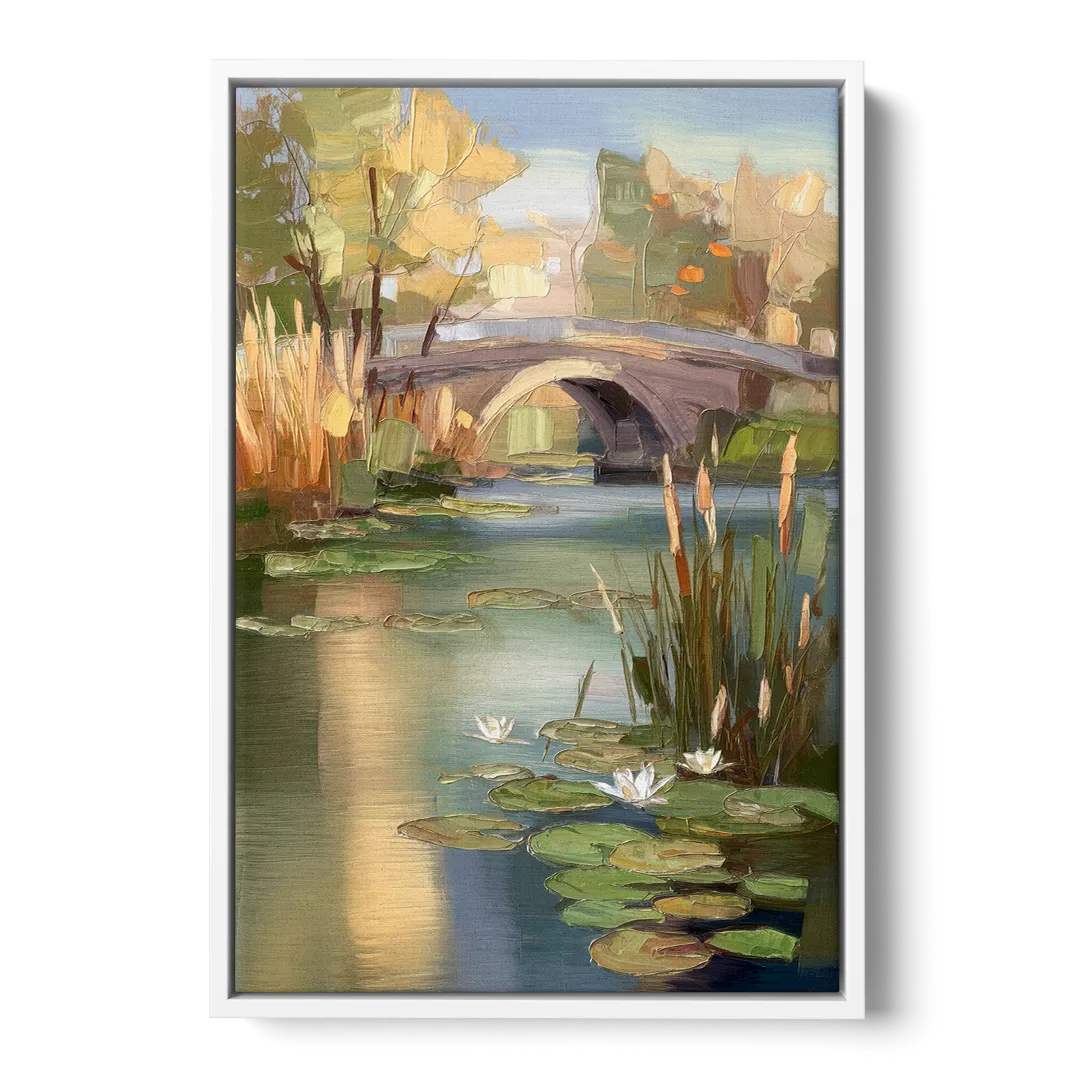 Madison Yahara River Tranquility - White Frame Canvas