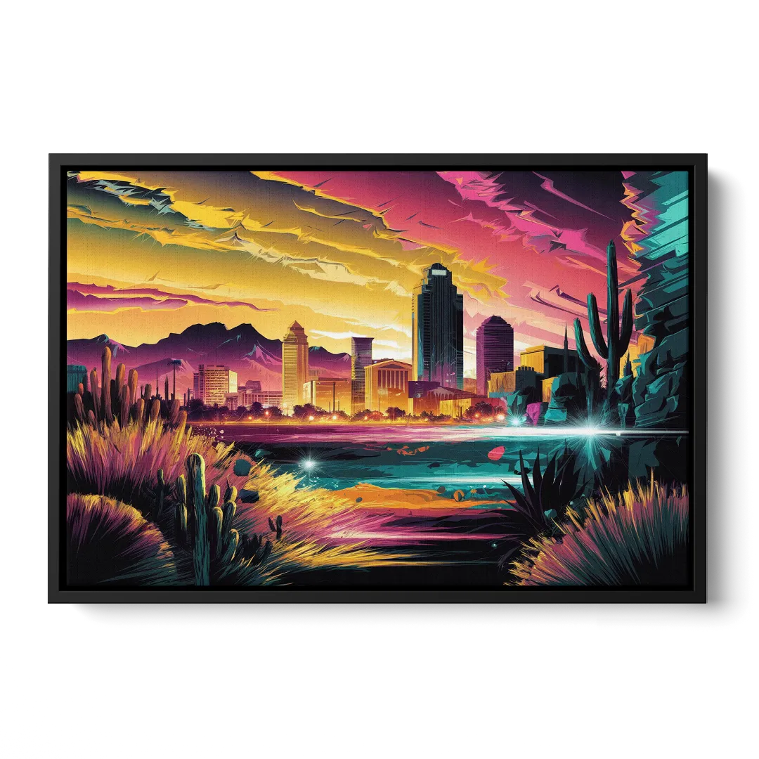 El Paso Scenic Landscape - Black Frame Canvas