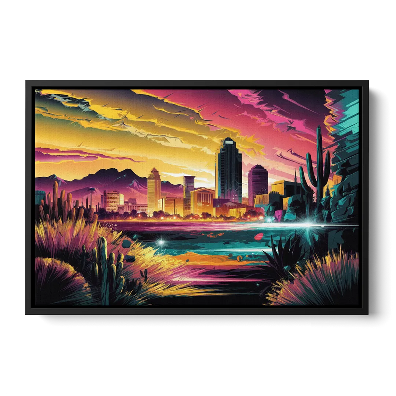 El Paso Scenic Landscape - Black Frame Canvas