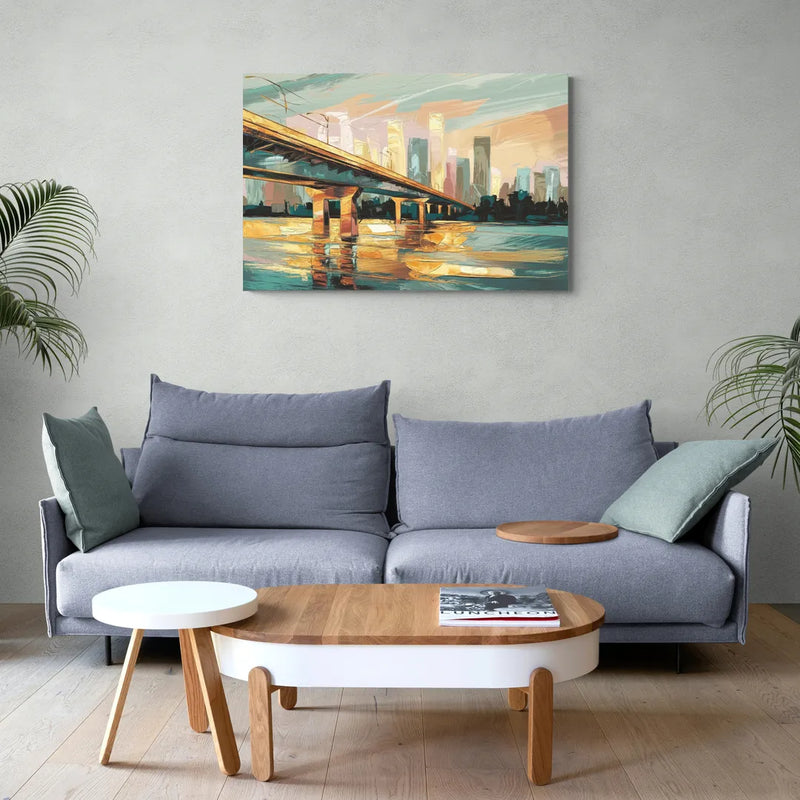 Houston Be Someone Bridge - Canvas Wall Art Living Room