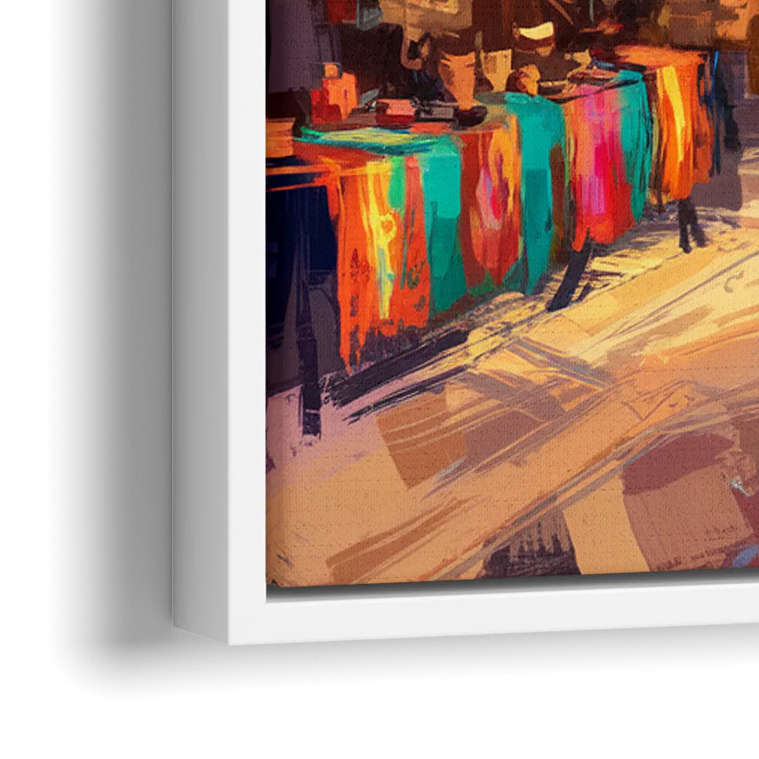 Santa Fe Historic Plaza - Close-Up White Frame Canvas