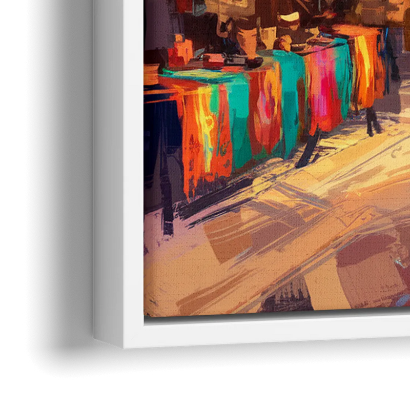 Santa Fe Historic Plaza - Close-Up White Frame Canvas