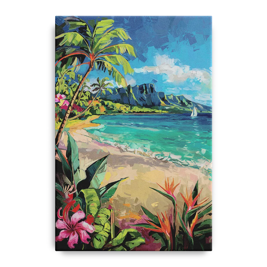 Honolulu Tropical Paradise - Canvas Wall Art