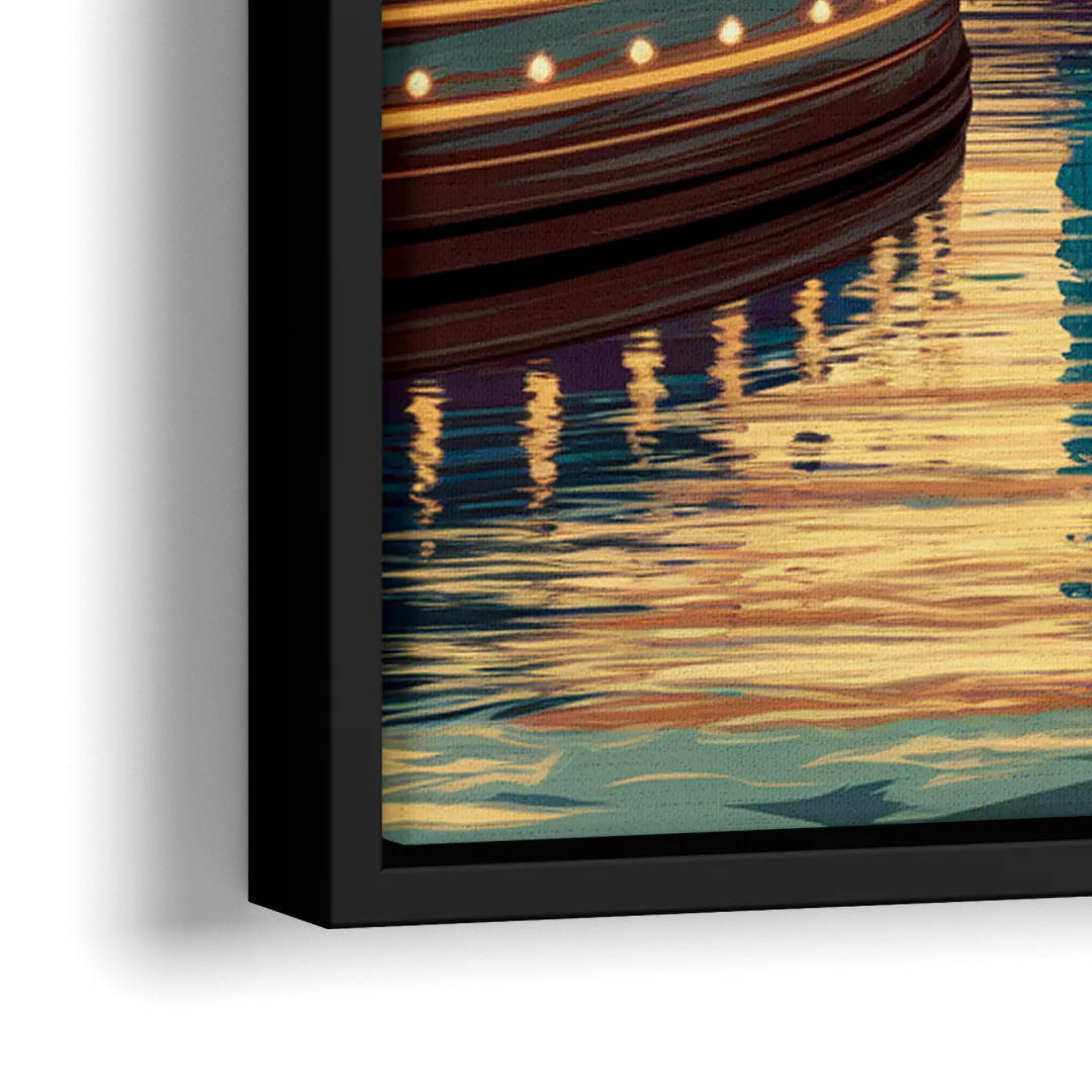 Oklahoma City Scenic Views - Close-Up Black Frame Canvas