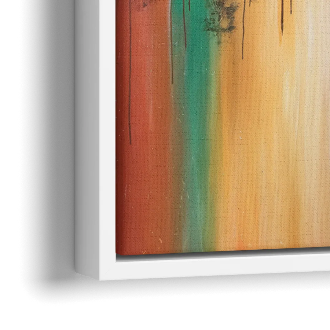 Tulsa Skyline Sunset - Close-Up White Frame Canvas