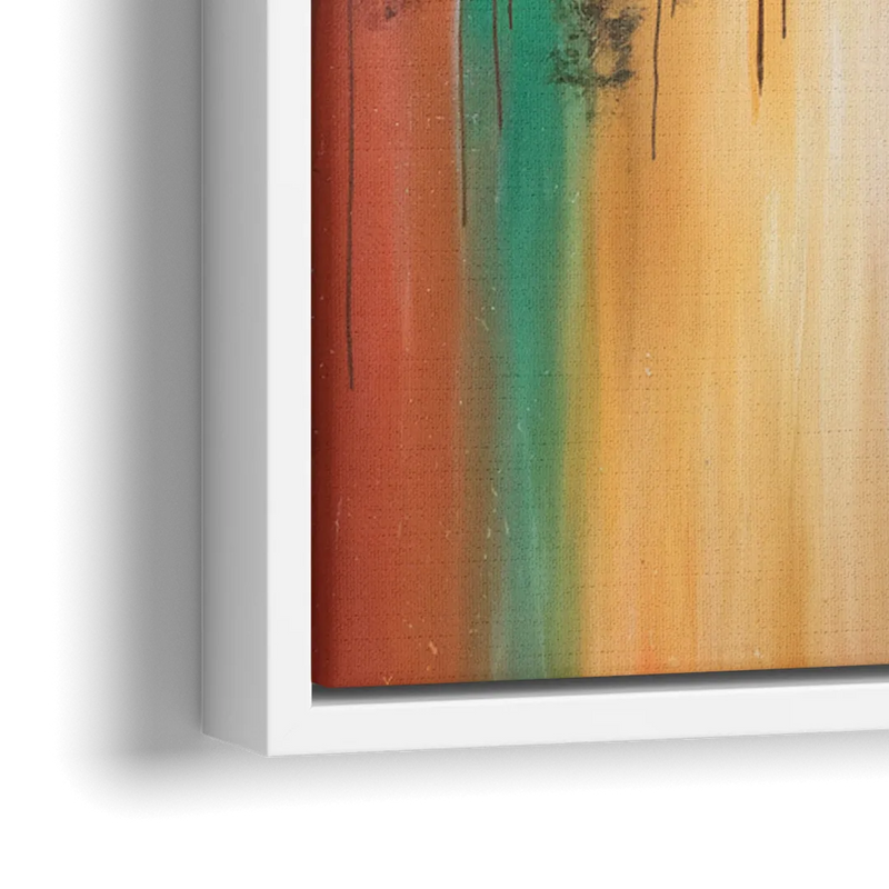 Tulsa Skyline Sunset - Close-Up White Frame Canvas