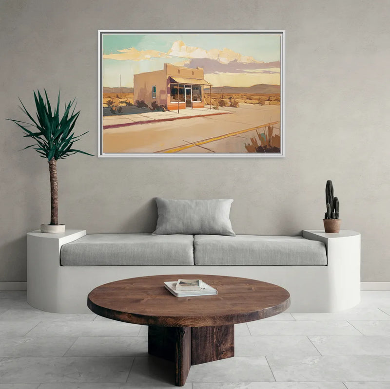 Marfa Roadside Charm - Living Room White Frame Canvas