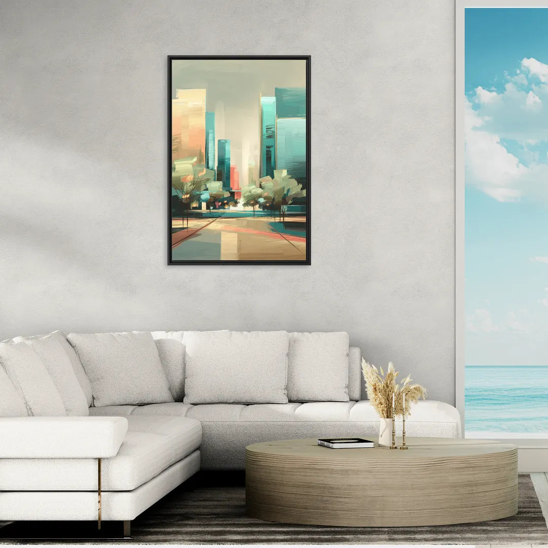 Dallas Arts District - Living Room Black Frame Canvas