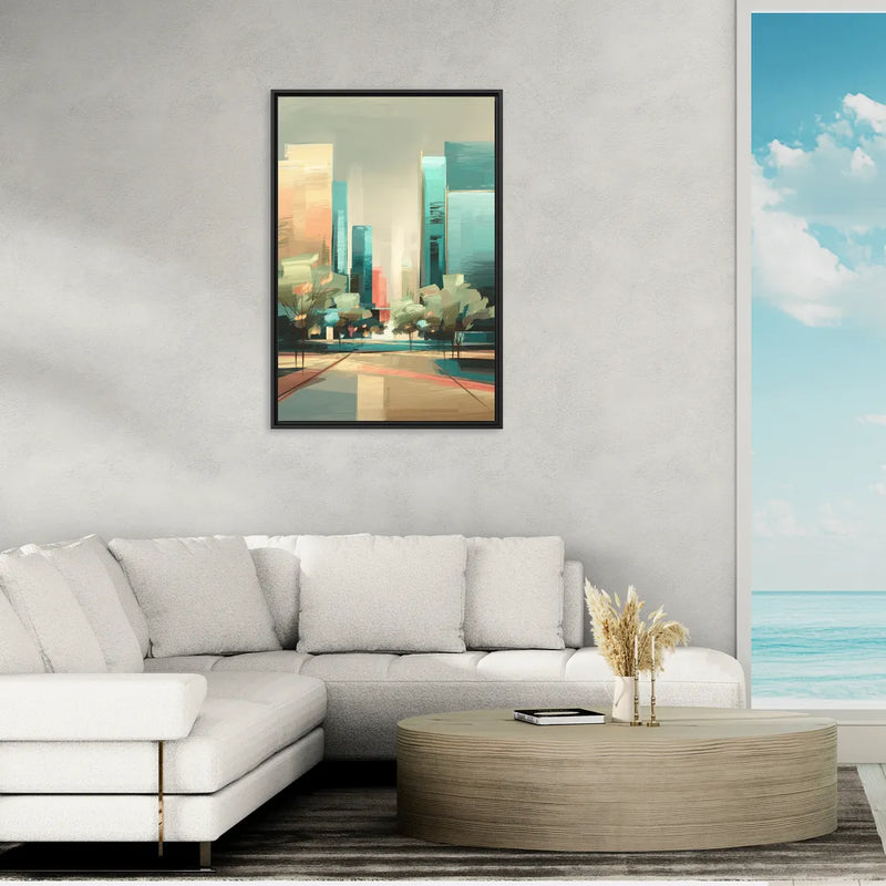 Dallas Arts District - Living Room Black Frame Canvas