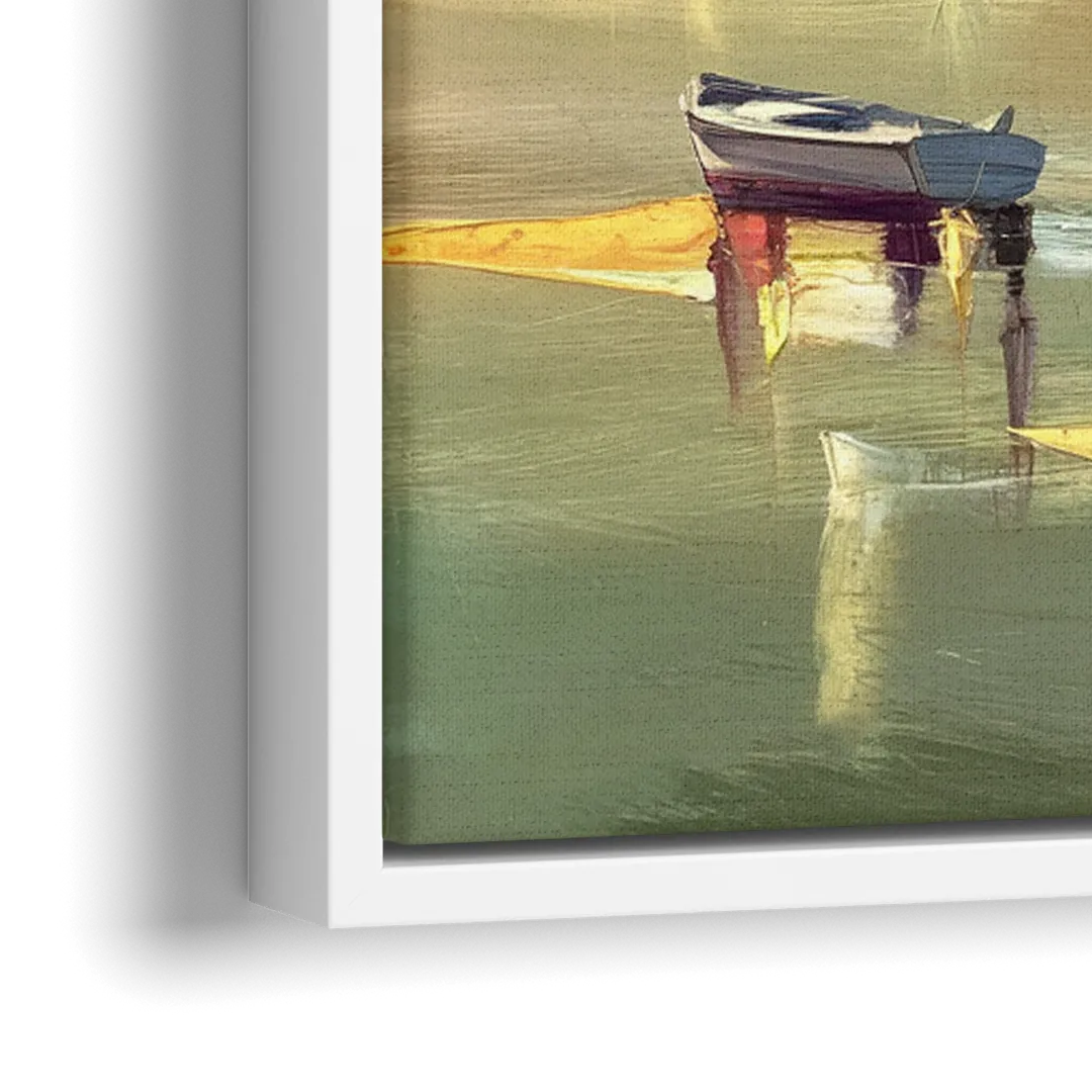 Hilton Head Island Coastal Lighthouse Nautical - Close-Up White Frame Canvas