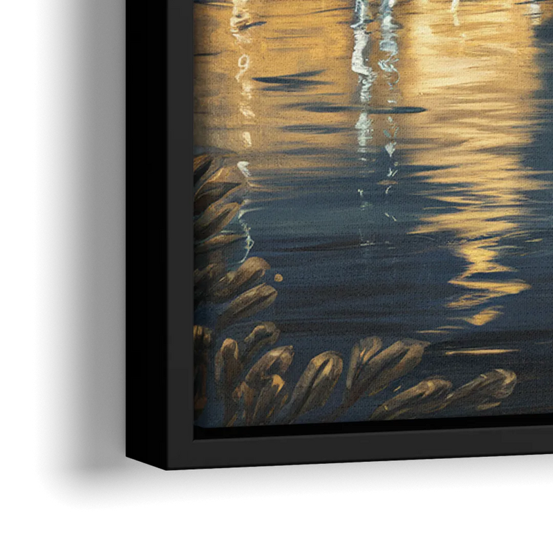 Louisville Downtown Skyline - Close-Up Black Frame Canvas