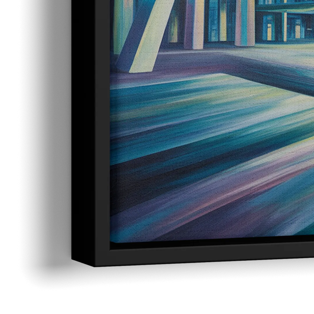 Nathan Phillips Square Night Lights - Close-Up Black Frame Canvas