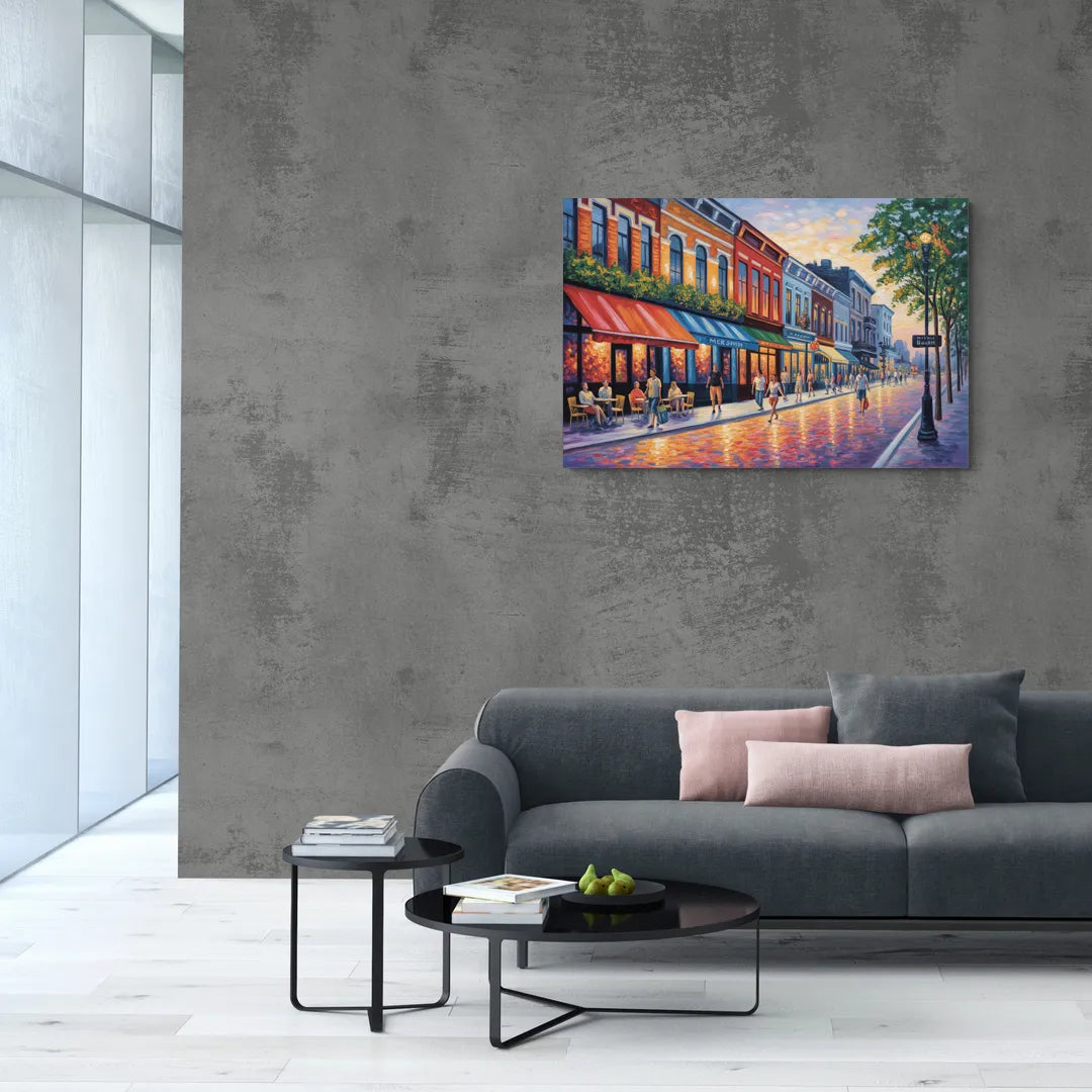 Montreal Summer Streets - Canvas Wall Art Living Room