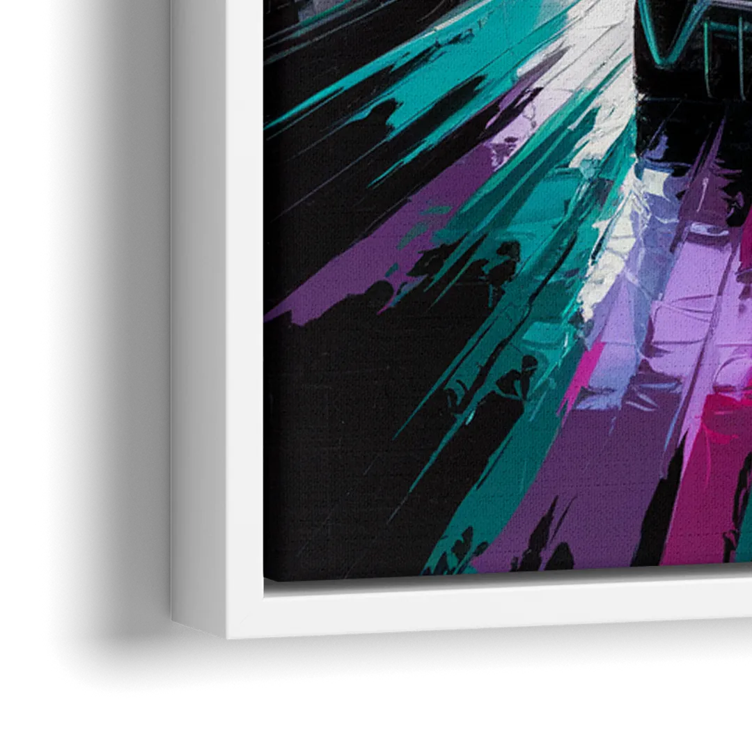 Miami Vice Neon Nights - Close-Up White Frame Canvas