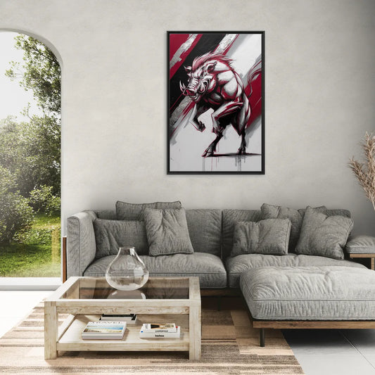 Little Rock Razorbacks Tribute - Living Room Black Frame Canvas