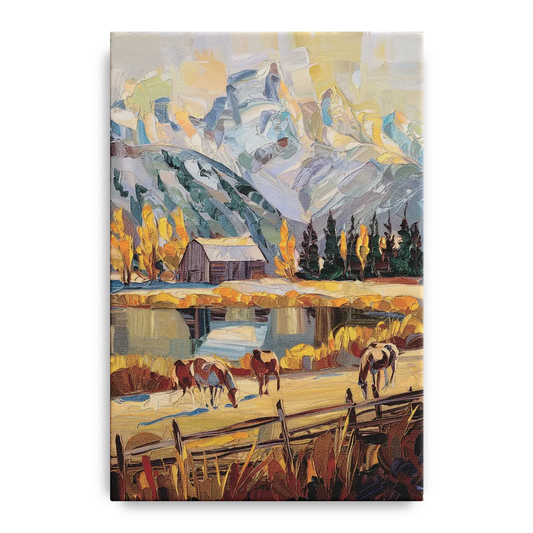 Jackson Hole Rustic Charm - Canvas Wall Art