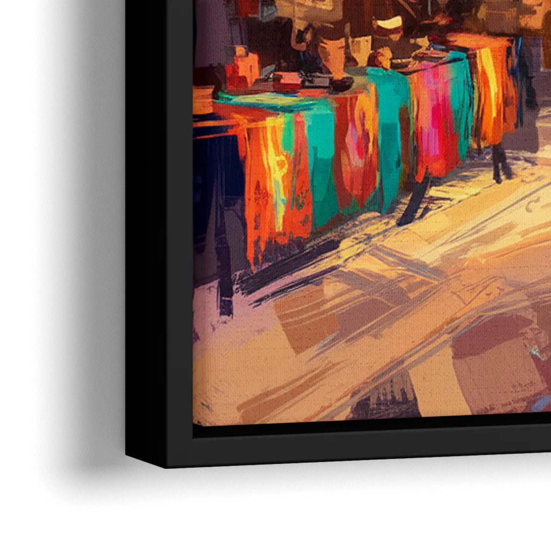 Santa Fe Historic Plaza - Close-Up Black Frame Canvas