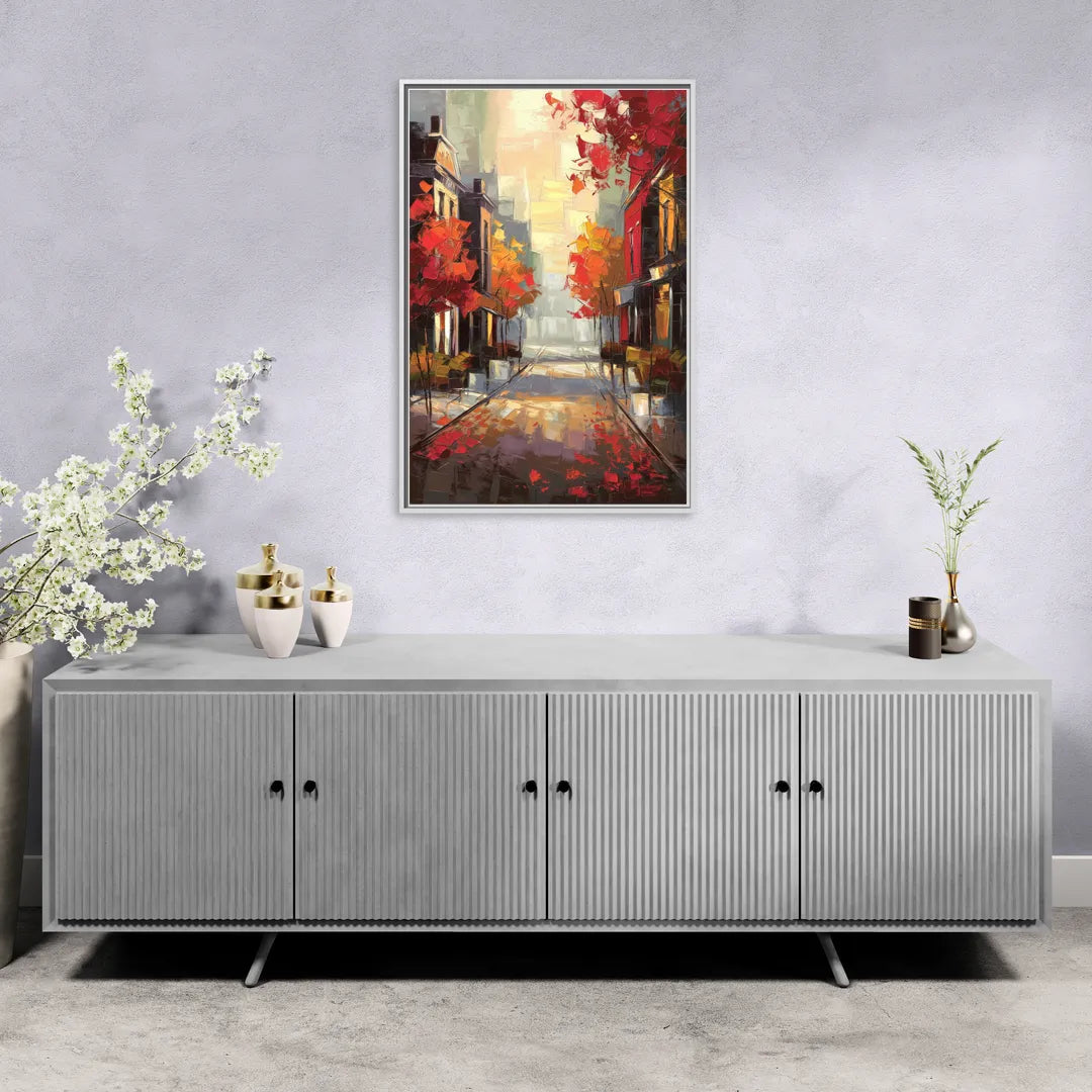 Huntsville Autumn Foliage Charm - Living Room White Frame Canvas