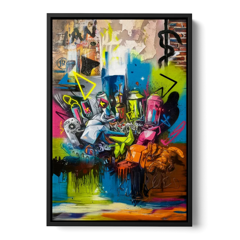 Austin Graffiti Street Style - Black Frame Canvas