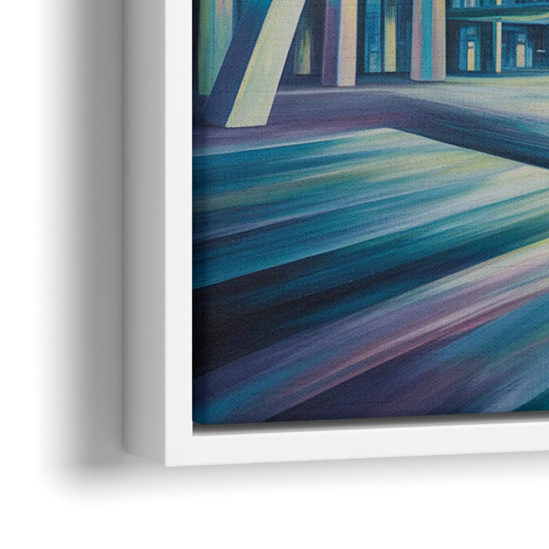 Nathan Phillips Square Night Lights - Close-Up White Frame Canvas