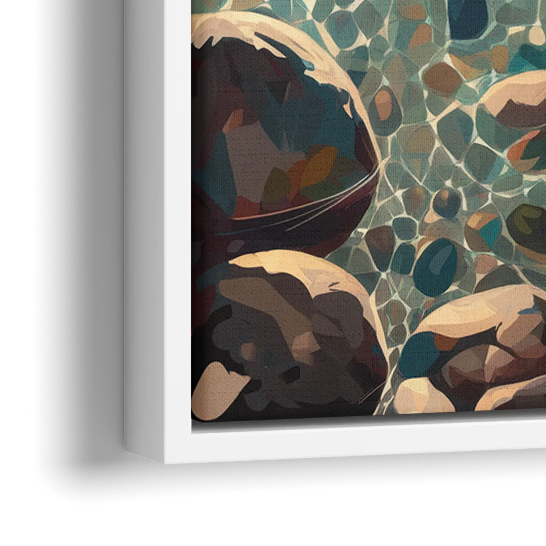 Lake Tahoe Crystal Waterscape - Close-Up White Frame Canvas