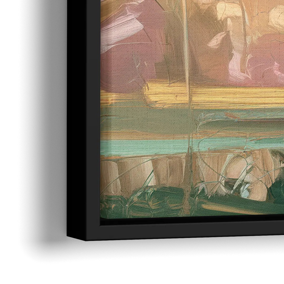 Charleston Palmetto Trees - Close-Up Black Frame Canvas