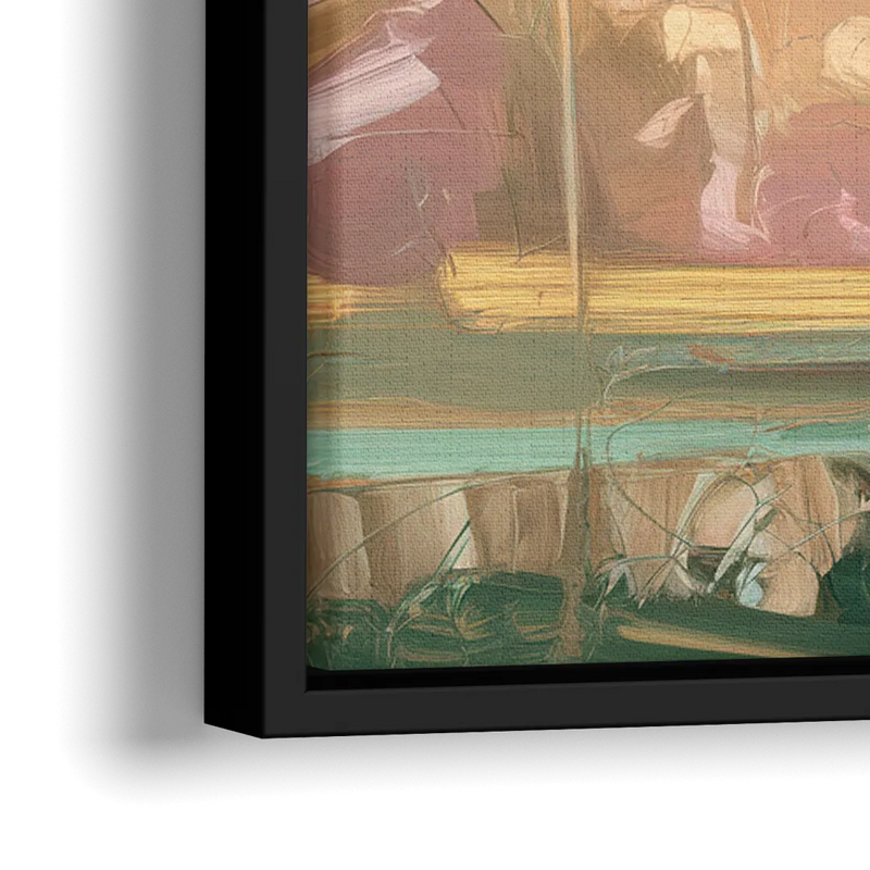 Charleston Palmetto Trees - Close-Up Black Frame Canvas