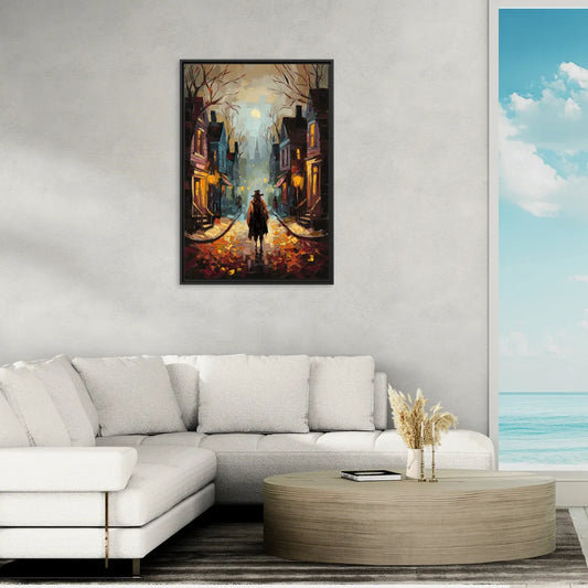 Salem Historic Downtown - Living Room Black Frame Canvas