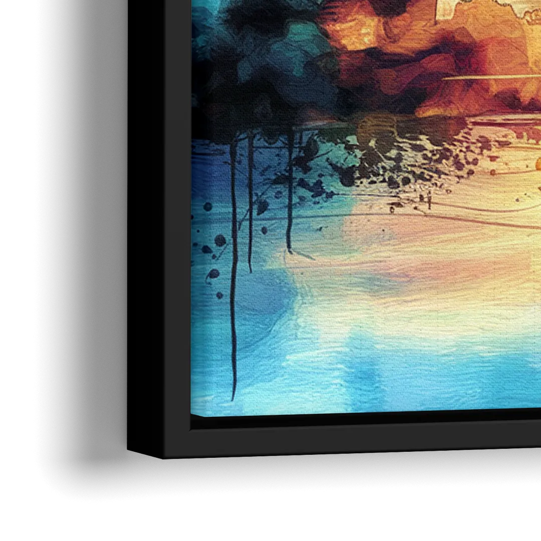 Memphis Architectural Landmarks - Close-Up Black Frame Canvas