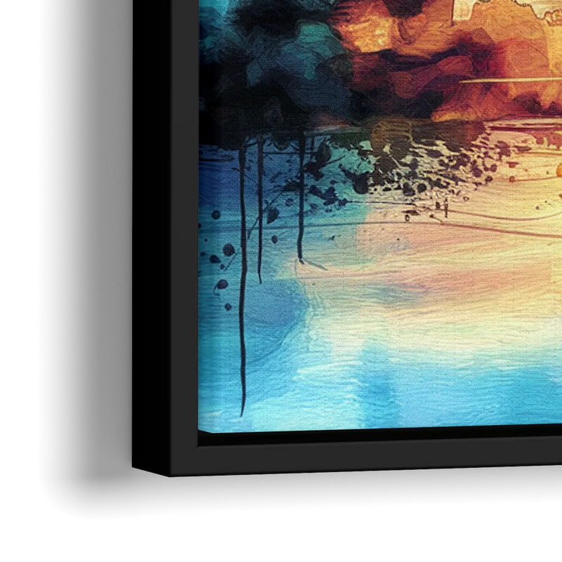 Memphis Architectural Landmarks - Close-Up Black Frame Canvas